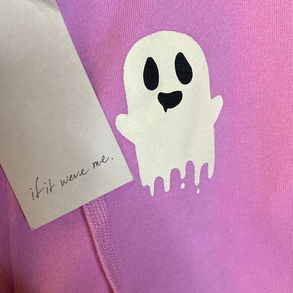BOO Pink Zippered Hoodie with Dripping Ghost NWT If It Were Me Size XS MARK READ - Picture 5 of 8